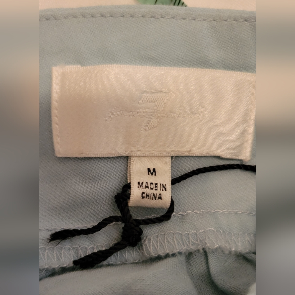 7 FOR ALL MANKIND Light Blue Vneck Cotton Crop Top NEW - Picture 6 of 7